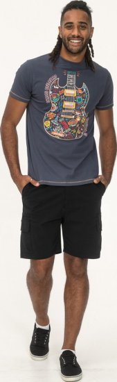 D555 Stockport Multi Coloured Guitar Printed T-Shirt Denim - T-shirts - Grote Maten T-shirts Heren