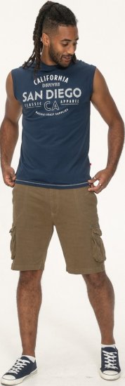 D555 Havant San Diego Printed Sleeveless T-Shirt French Navy - T-shirts - Grote Maten T-shirts Heren