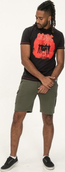 D555 Uxbridge Official AC/DC Band Printed Crew Neck T-Shirt Washed Black TALL SIZES - T-shirts - Grote Maten T-shirts Heren