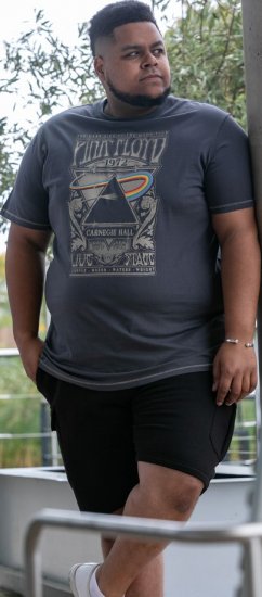 D555 HANLEY Official Pink Floyd Crew Neck T-Shirt Dark Grey - T-shirts - Grote Maten T-shirts Heren