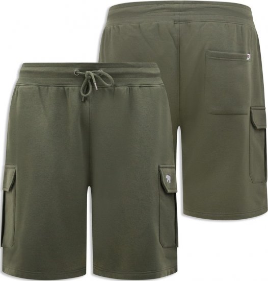 D555 Wigan 1 Elasticated Waist Fleece Cargo Shorts Khaki - Joggingbroeken & shorts - Joggingbroeken & Shorts Heren Grote Maten