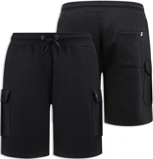 D555 Wigan 2 Elasticated Waist Fleece Cargo Shorts Black - Joggingbroeken & shorts - Joggingbroeken & Shorts Heren Grote Maten