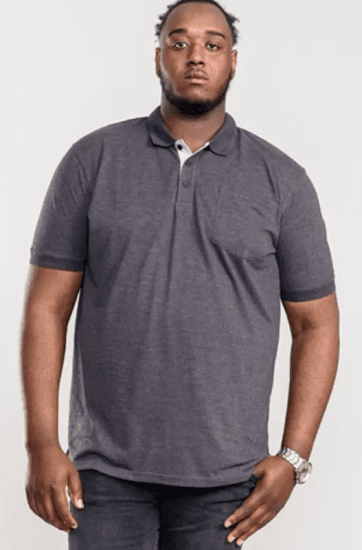 D555 Grant Polo Shirt Charcoal - Polo shirts - Grote Maten Poloshirts Heren