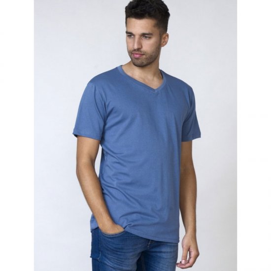 D555 Signature V-neck T-shirt Teal - T-shirts - Grote Maten T-shirts Heren
