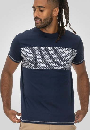 D555 Swansea Cut And Sew Crew Neck T-Shirt Navy - T-shirts - Grote Maten T-shirts Heren