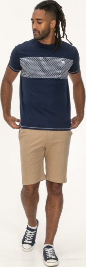 D555 Swansea Cut And Sew Crew Neck T-Shirt Navy - T-shirts - Grote Maten T-shirts Heren