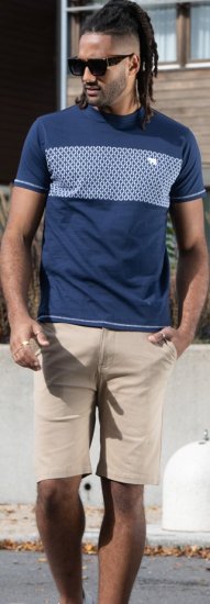 D555 Swansea Cut And Sew Crew Neck T-Shirt Navy - T-shirts - Grote Maten T-shirts Heren