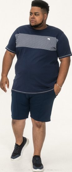 D555 Swansea Cut And Sew Crew Neck T-Shirt Navy - T-shirts - Grote Maten T-shirts Heren