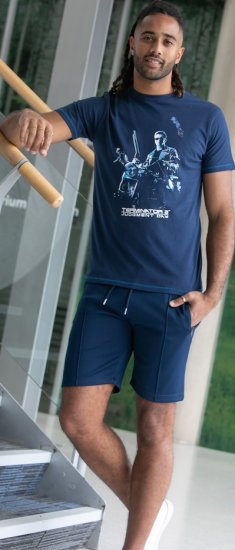 D555 Cameron Official Terminator Printed Crew Neck T-Shirt Dark Navy - T-shirts - Grote Maten T-shirts Heren