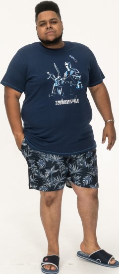 D555 Cameron Official Terminator Printed Crew Neck T-Shirt Dark Navy - T-shirts - Grote Maten T-shirts Heren