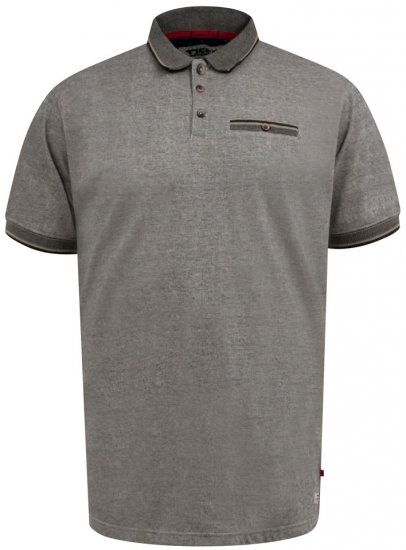 D555 Holyhead Polo Met Structuur En Borstzak Grijs - Polo shirts - Grote Maten Poloshirts Heren