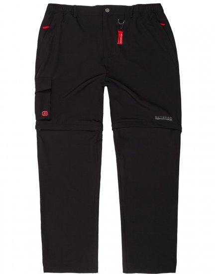 Adamo Tobias Outdoor Zipp-off Pants Black - Sportkleding & outdoor - Grote Maten Sportkleding Heren