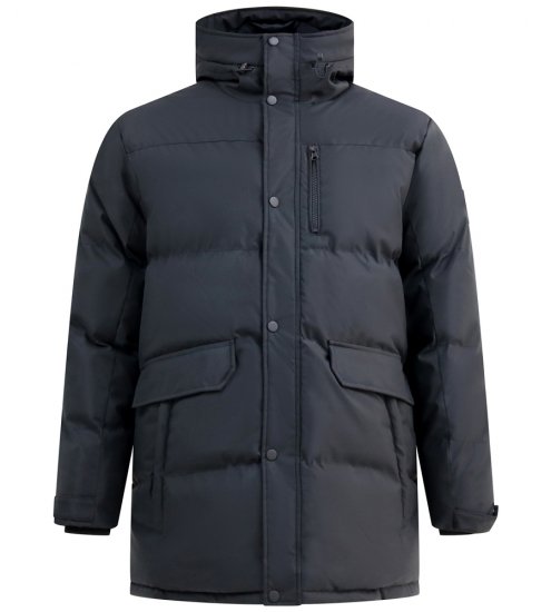 D555 Wolverhampton Quilted Padded Jacket with Hood Black - Jassen - Grote Maten Herenjassen