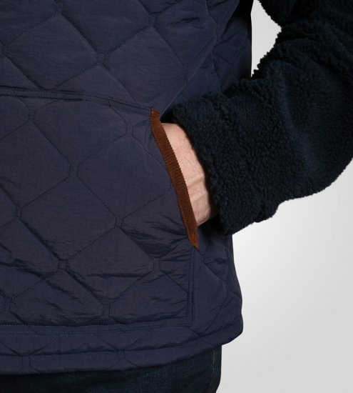 D555 Northampton Hybrid Sherpa Quilted Micro Fleece Jacket Navy - Jassen - Grote Maten Herenjassen