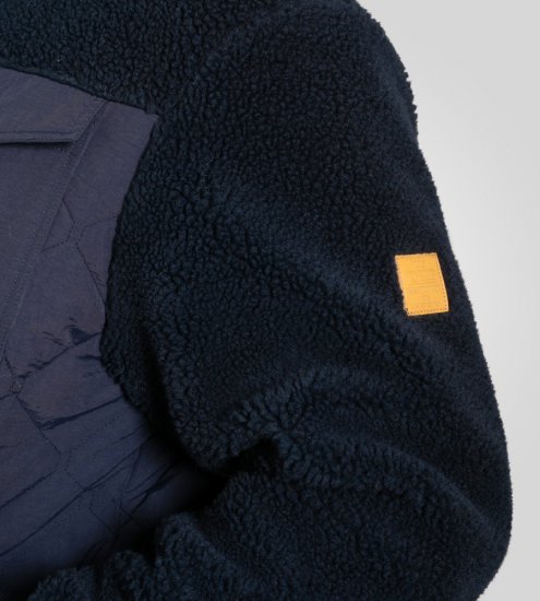 D555 Northampton Hybrid Sherpa Quilted Micro Fleece Jacket Navy - Jassen - Grote Maten Herenjassen
