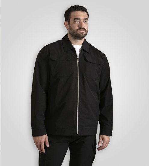 D555 Wimbledon Couture Stretch Jacket with Zipper Black - Jassen - Grote Maten Herenjassen