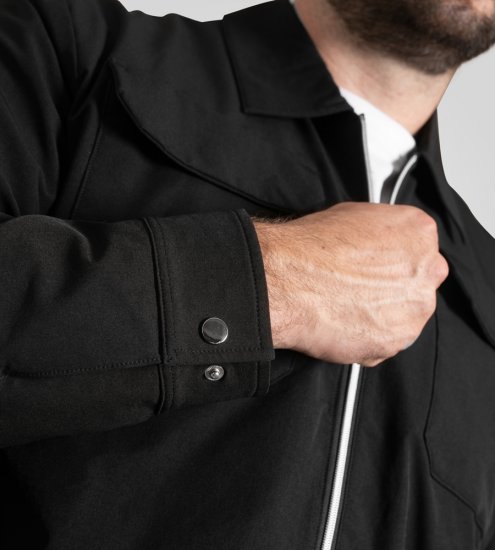 D555 Wimbledon Couture Stretch Jacket with Zipper Black - Jassen - Grote Maten Herenjassen
