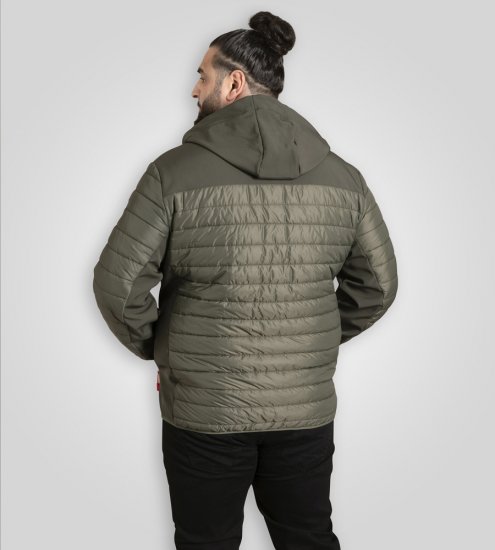 D555 Northfield Hybrid softshelljas met capuchon khaki - Jassen - Grote Maten Herenjassen