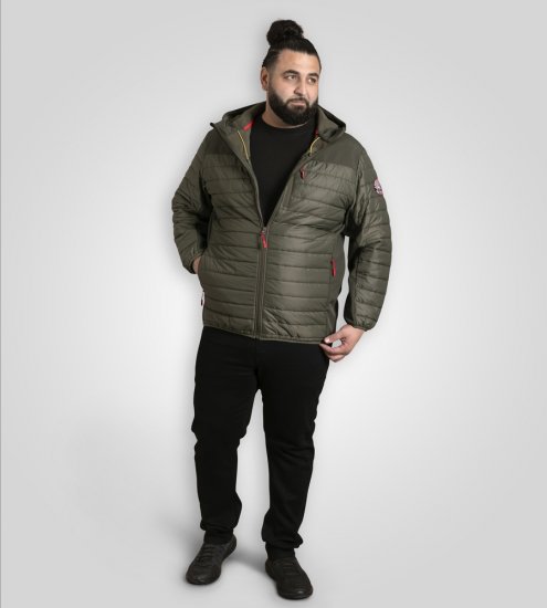D555 Northfield Hybrid softshelljas met capuchon khaki - Jassen - Grote Maten Herenjassen