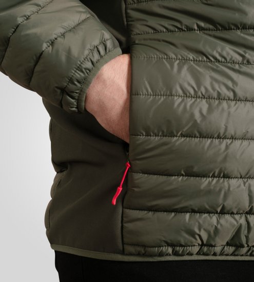 D555 Northfield Hybrid softshelljas met capuchon khaki - Jassen - Grote Maten Herenjassen