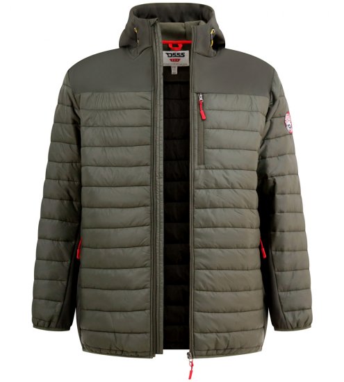 D555 Northfield Hybrid softshelljas met capuchon khaki - Jassen - Grote Maten Herenjassen