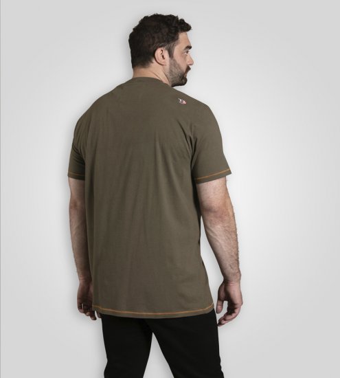 D555 Stockton Gorilla Playing Drums Crew Neck T-Shirt Khaki - T-shirts - Grote Maten T-shirts Heren