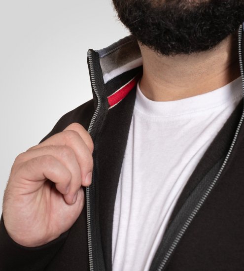 D555 Johnson Fleece Zip Through Sweatshirt with Chest Embroidery - Sweaters & hoodies - Sweaters & Hoodies Grote Maten Heren