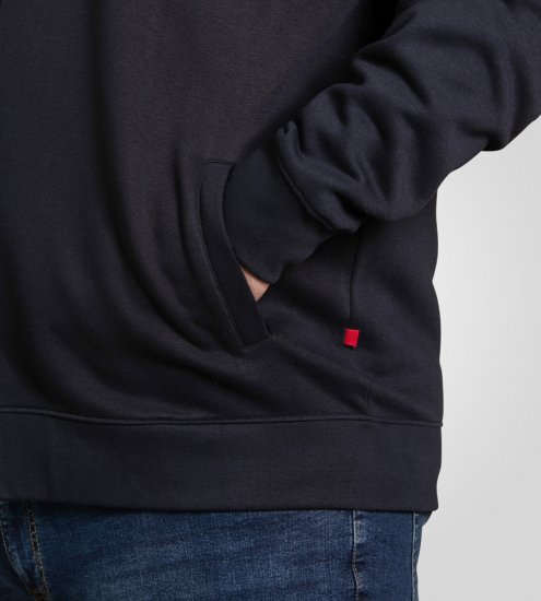 D555 Johnson Zip Through Fleece Sweatshirt with Chest Embroidery Navy - Sweaters & hoodies - Sweaters & Hoodies Grote Maten Heren