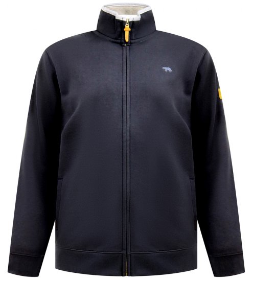 D555 Johnson Zip Through Fleece Sweatshirt with Chest Embroidery Navy - Sweaters & Hoodies - Sweaters & Hoodies Grote Maten Heren