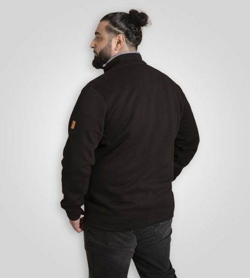 D555 Russel Fleece Sweatshirt with Chest Embroidery Black - Sweaters & hoodies - Sweaters & Hoodies Grote Maten Heren