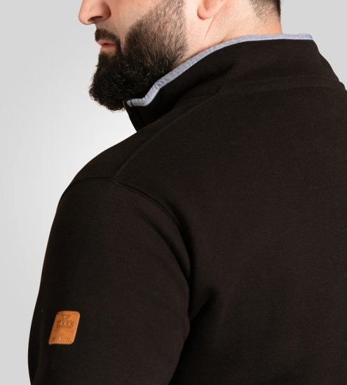 D555 Russel Fleece Sweatshirt with Chest Embroidery Black - Sweaters & hoodies - Sweaters & Hoodies Grote Maten Heren