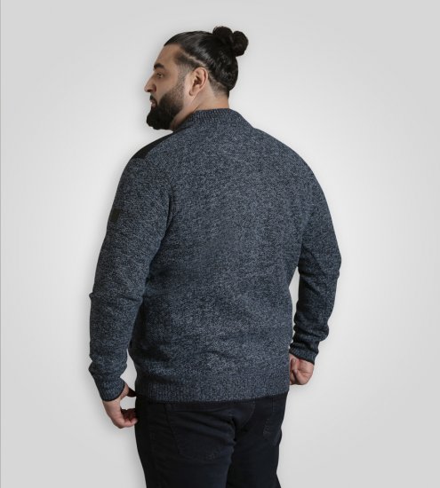 D555 Dereham 1 Gebreid Vest Met Rits En Voering Donkerblauw - Sweaters & hoodies - Sweaters & Hoodies Grote Maten Heren