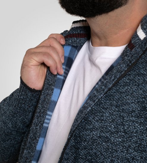 D555 Dereham 1 Gebreid Vest Met Rits En Voering Donkerblauw - Sweaters & hoodies - Sweaters & Hoodies Grote Maten Heren