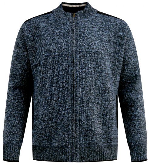 D555 Dereham 1 Gebreid Vest Met Rits En Voering Donkerblauw - Sweaters & hoodies - Sweaters & Hoodies Grote Maten Heren
