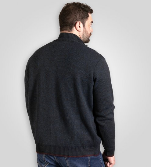 D555 Gillingham Gebreid Vest Met Rits En Voering Donkerblauw - Sweaters & hoodies - Sweaters & Hoodies Grote Maten Heren
