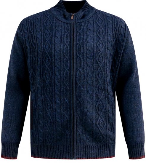 D555 Gillingham Gebreid Vest Met Rits En Voering Donkerblauw - Sweaters & hoodies - Sweaters & Hoodies Grote Maten Heren