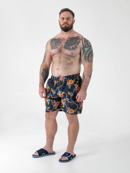 D555 Dawson AO Zwemshorts met Hawaiiprint Marineblauw - Ondergoed & zwem - Grote Maten Ondergoed Heren