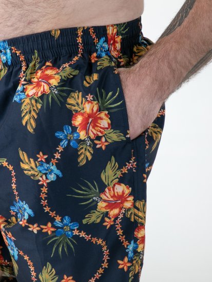D555 Dawson AO Zwemshorts met Hawaiiprint Marineblauw - Ondergoed & zwem - Grote Maten Ondergoed Heren