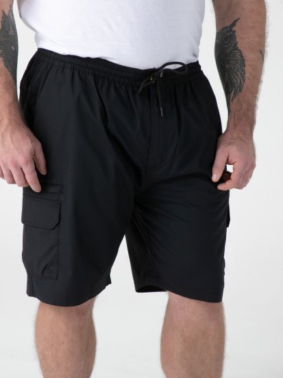 D555 Thomas Stretch Shorts met Elastische Taille Zwart - Shorts - Grote Maten Korte Broeken Heren