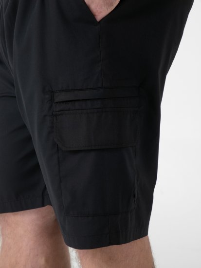 D555 Thomas Stretch Shorts met Elastische Taille Zwart - Shorts - Grote Maten Korte Broeken Heren