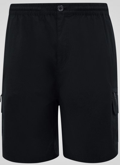 D555 Thomas Stretch Shorts met Elastische Taille Zwart - Shorts - Grote Maten Korte Broeken Heren
