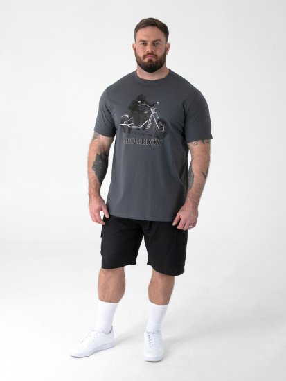 D555 Craig Gorilla Biker T-shirt met Print Donkergrijs - T-shirts - Grote Maten T-shirts Heren