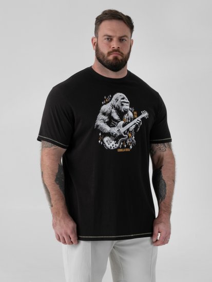 D555 Macfarlan T-shirt met Gorillaprint Zwart - Alle kleding - Herenkleding in grote maten