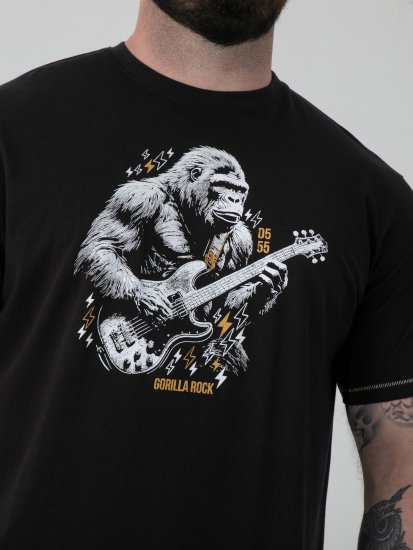 D555 Macfarlan T-shirt met Gorillaprint Zwart - Alle kleding - Herenkleding in grote maten