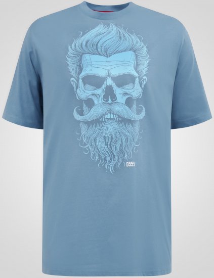 D555 Miller Bearded Skull T-shirt met Print - T-shirts - Grote Maten T-shirts Heren