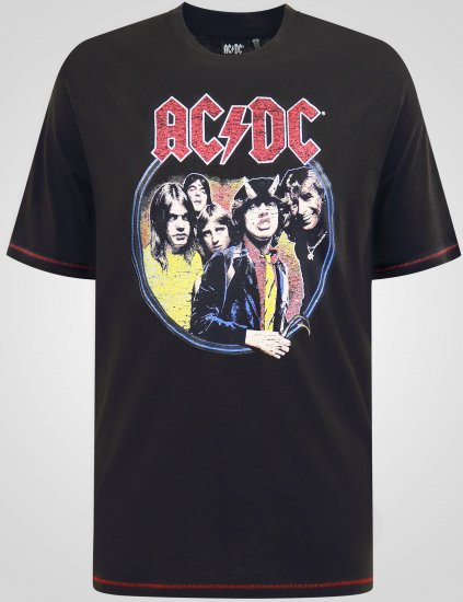 D555 Hugh Official ACDC Highway To Hell T-shirt met Print Zwart - T-shirts - Grote Maten T-shirts Heren