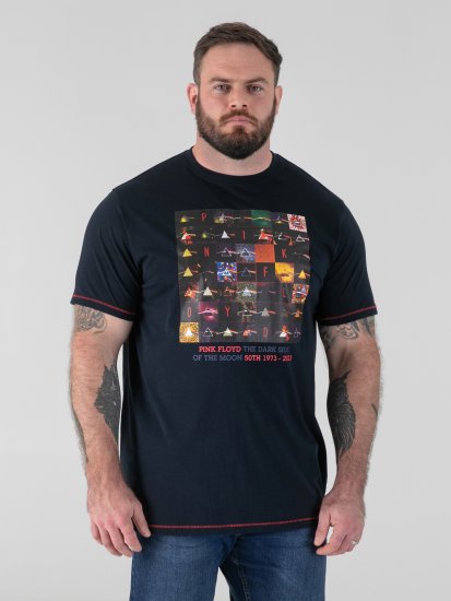 D555 Otto Official Pink Floyd 50th Anniversary T-shirt met Print Marineblauw - T-shirts - Grote Maten T-shirts Heren