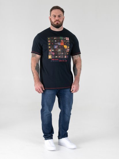 D555 Otto Official Pink Floyd 50th Anniversary T-shirt met Print Marineblauw - T-shirts - Grote Maten T-shirts Heren
