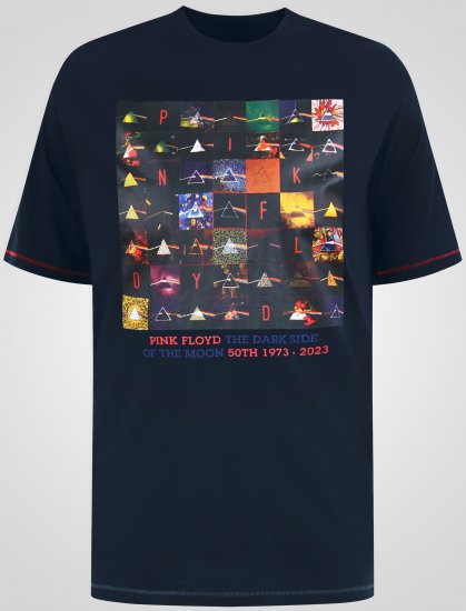 D555 Otto Official Pink Floyd 50th Anniversary T-shirt met Print Marineblauw - T-shirts - Grote Maten T-shirts Heren
