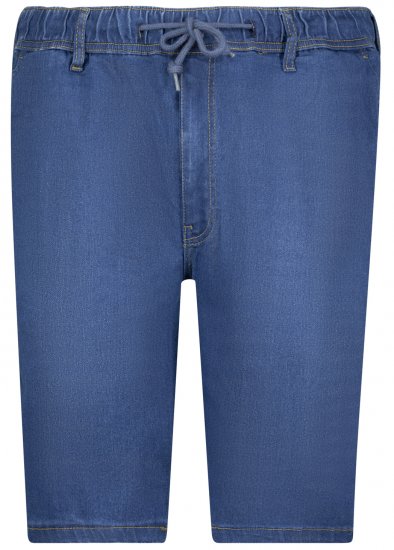 Adamo 199110 Spijkershort met elastische taille Middenblauw - Shorts - Grote Maten Korte Broeken Heren